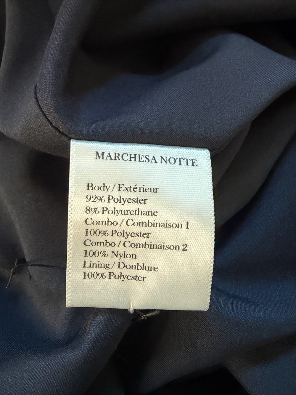 Marchesa Notte Midi Cocktail Dress in Navy Sz 12 NWT - Picture 9 of 12